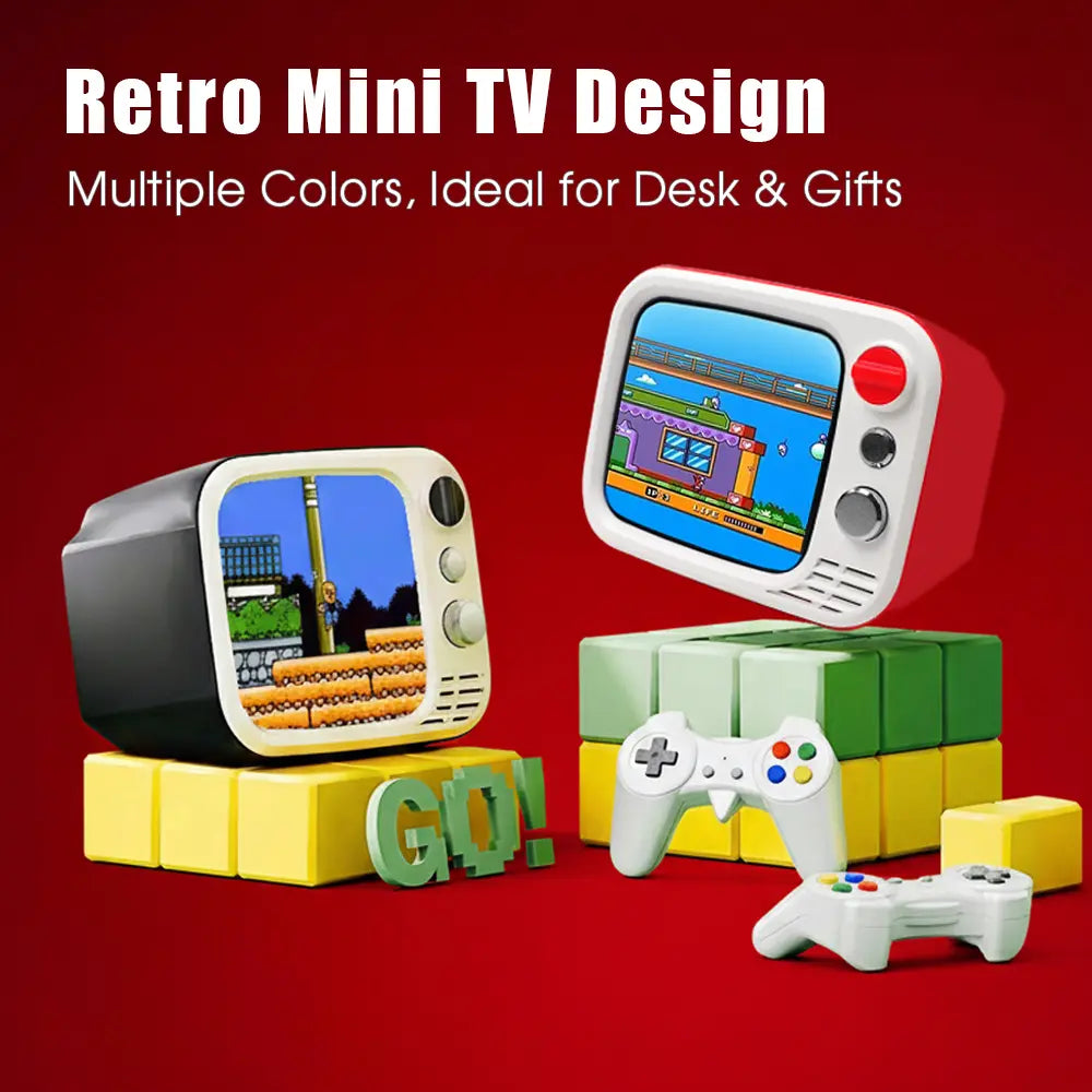 H7 Retro Game Console, Mini TV Style, 740 Classic Games, 3.5 Inch IPS Screen, Dual Wireless Controllers, AV HDMI Output for Birthday Holiday Gift