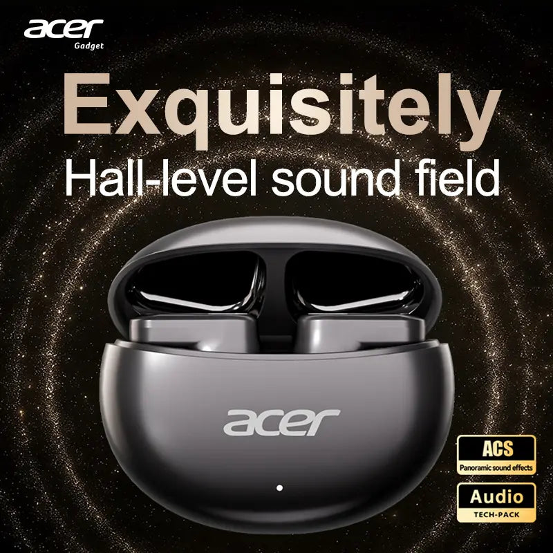 Acer Wireless Earbuds with Intelligent Noise Reduction, ACS Panoramic Sound, Light Comfortable Silicone Earplugs, Super Long Standby In-Ear Headphones