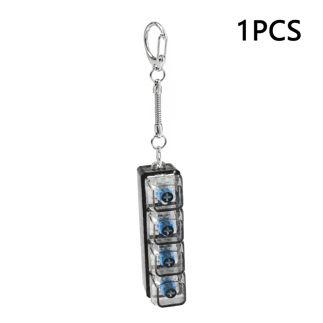 LED Tactile Keyboard Keychain, EDC Fingertip Clicker Stress Relief Keychain, Portable Keychain Light and Fun For Adults and Kids