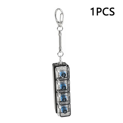 LED Tactile Keyboard Keychain, EDC Fingertip Clicker Stress Relief Keychain, Portable Keychain Light and Fun For Adults and Kids