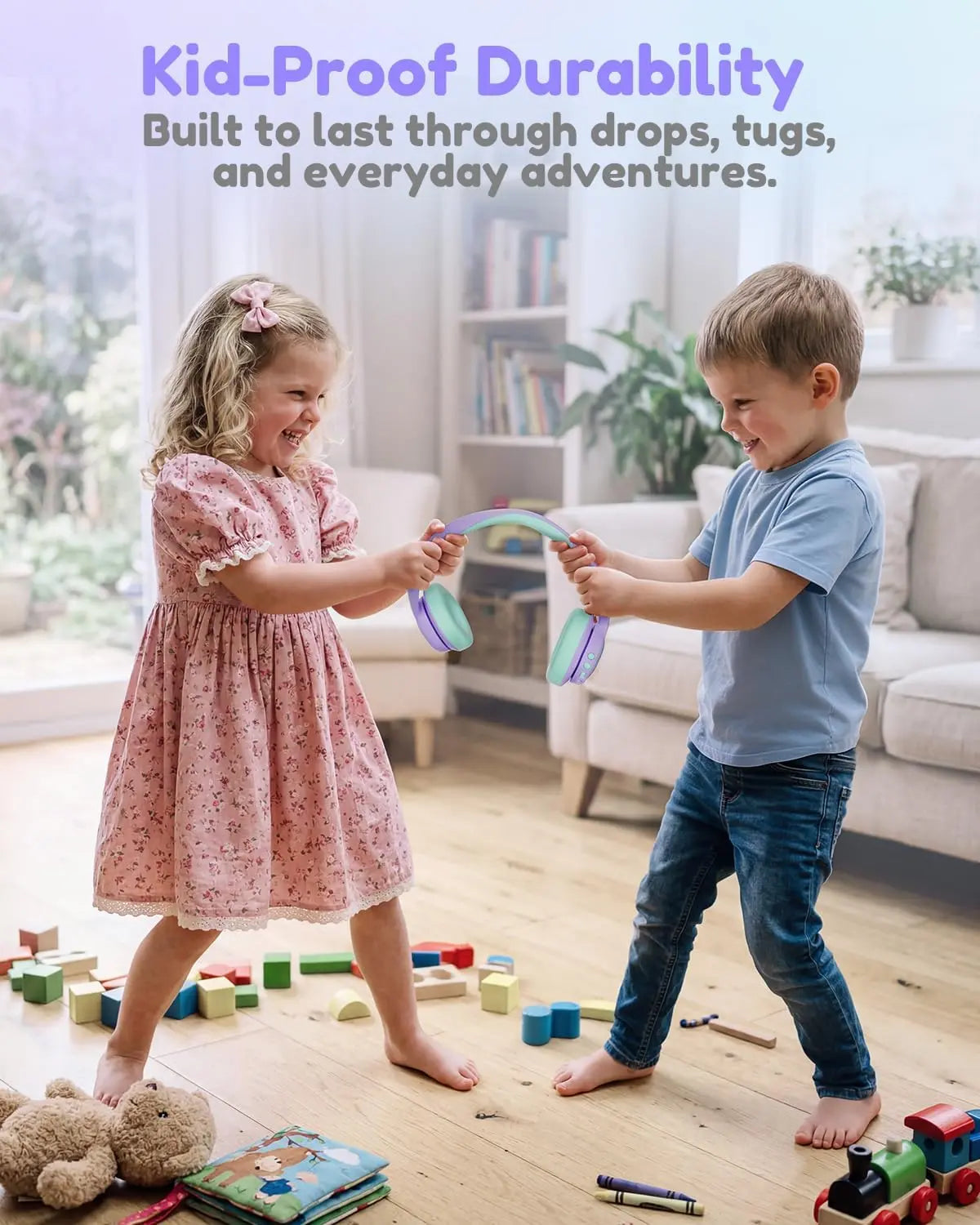 Acer Kids Bluetooth Headphones, over Ear Headphone for Kids with Mic, 75H Playtime, 85Dba Safe Volume, Bluetooth 6.0, USB C Fast Charging, Toddler Headphones for Ipad/Tablet/Travel/School