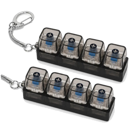 LED Tactile Keyboard Keychain, EDC Fingertip Clicker Stress Relief Keychain, Portable Keychain Light and Fun For Adults and Kids