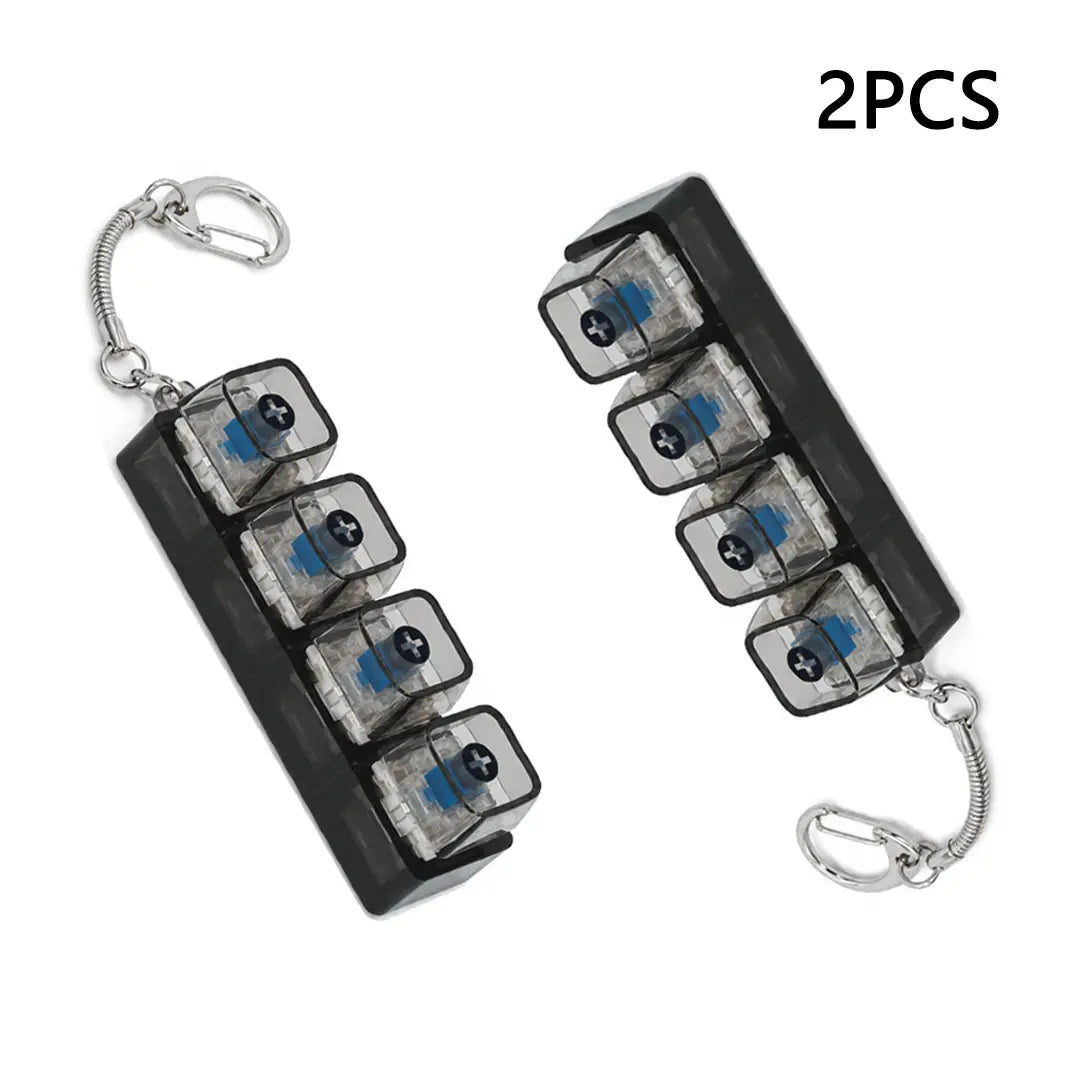 LED Tactile Keyboard Keychain, EDC Fingertip Clicker Stress Relief Keychain, Portable Keychain Light and Fun For Adults and Kids
