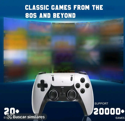 Mini Retro Console 64GB Wireless Video Game Console with Built-In Game Stick, 2.4G Wireless Control, USB Charging Cable & Portable. Remote Control