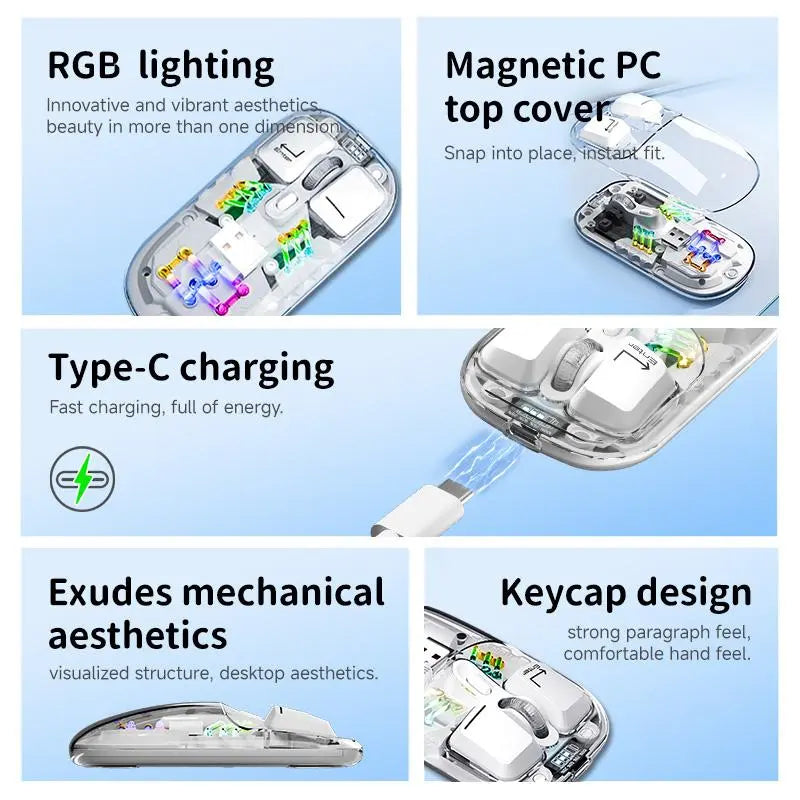 Kemove M2SE Transparent Wireless Mouse RGB Mouse