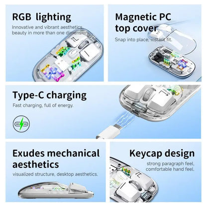 Kemove M2SE Transparent Wireless Mouse RGB Mouse