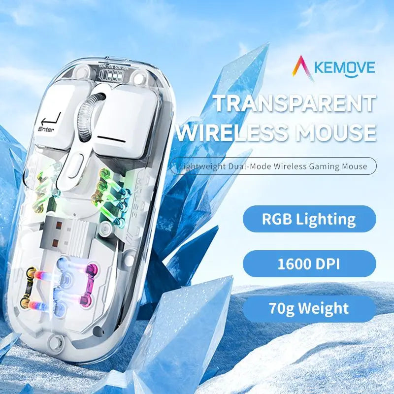 Kemove M2SE Transparent Wireless Mouse RGB Mouse