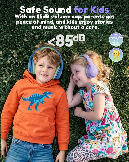 Acer Kids Bluetooth Headphones, over Ear Headphone for Kids with Mic, 75H Playtime, 85Dba Safe Volume, Bluetooth 6.0, USB C Fast Charging, Toddler Headphones for Ipad/Tablet/Travel/School