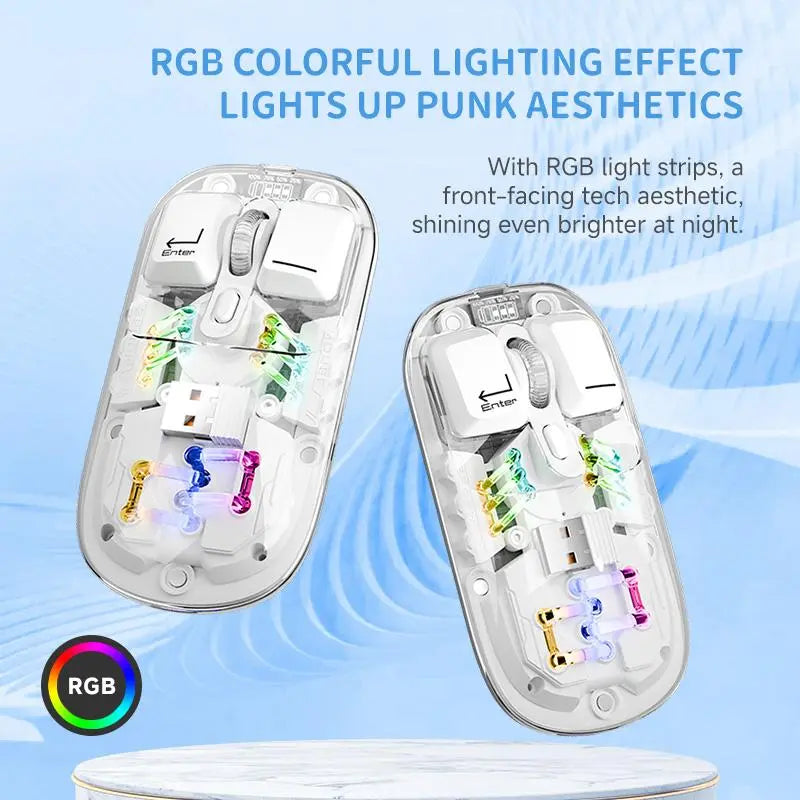 Kemove M2SE Transparent Wireless Mouse RGB Mouse