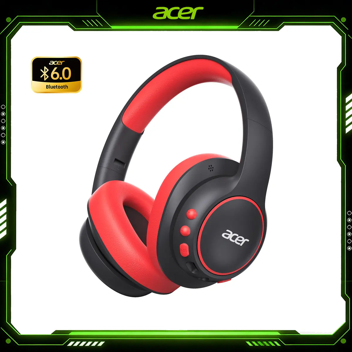 Acer Kids Bluetooth Headphones, over Ear Headphone for Kids with Mic, 75H Playtime, 85Dba Safe Volume, Bluetooth 6.0, USB C Fast Charging, Toddler Headphones for Ipad/Tablet/Travel/School