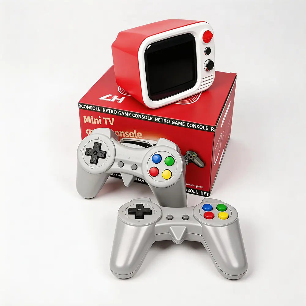 H7 Retro Game Console, Mini TV Style, 740 Classic Games, 3.5 Inch IPS Screen, Dual Wireless Controllers, AV HDMI Output for Birthday Holiday Gift