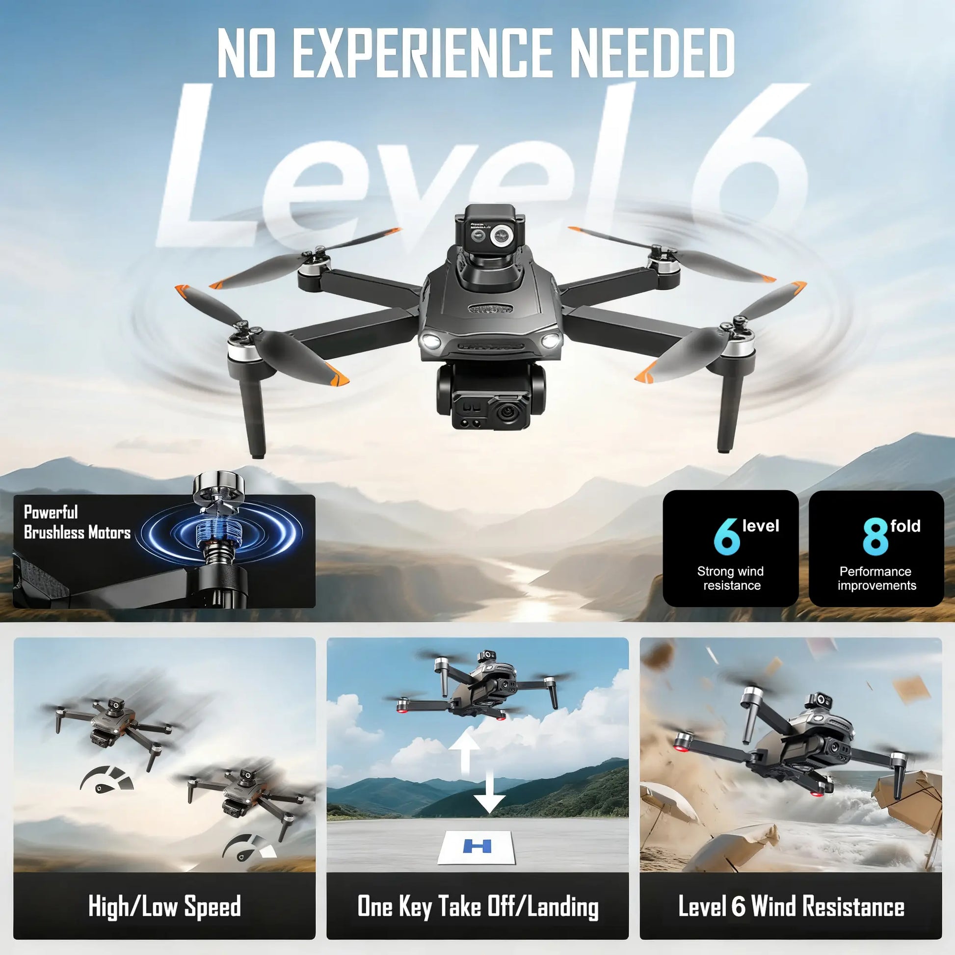 Professional 8K GPS Drone: 3-Way AI Obstacle Avoidance, Foldable Quadcopter with Upgraded Screen, Brushless Motor & 50 Mins Long Endurance