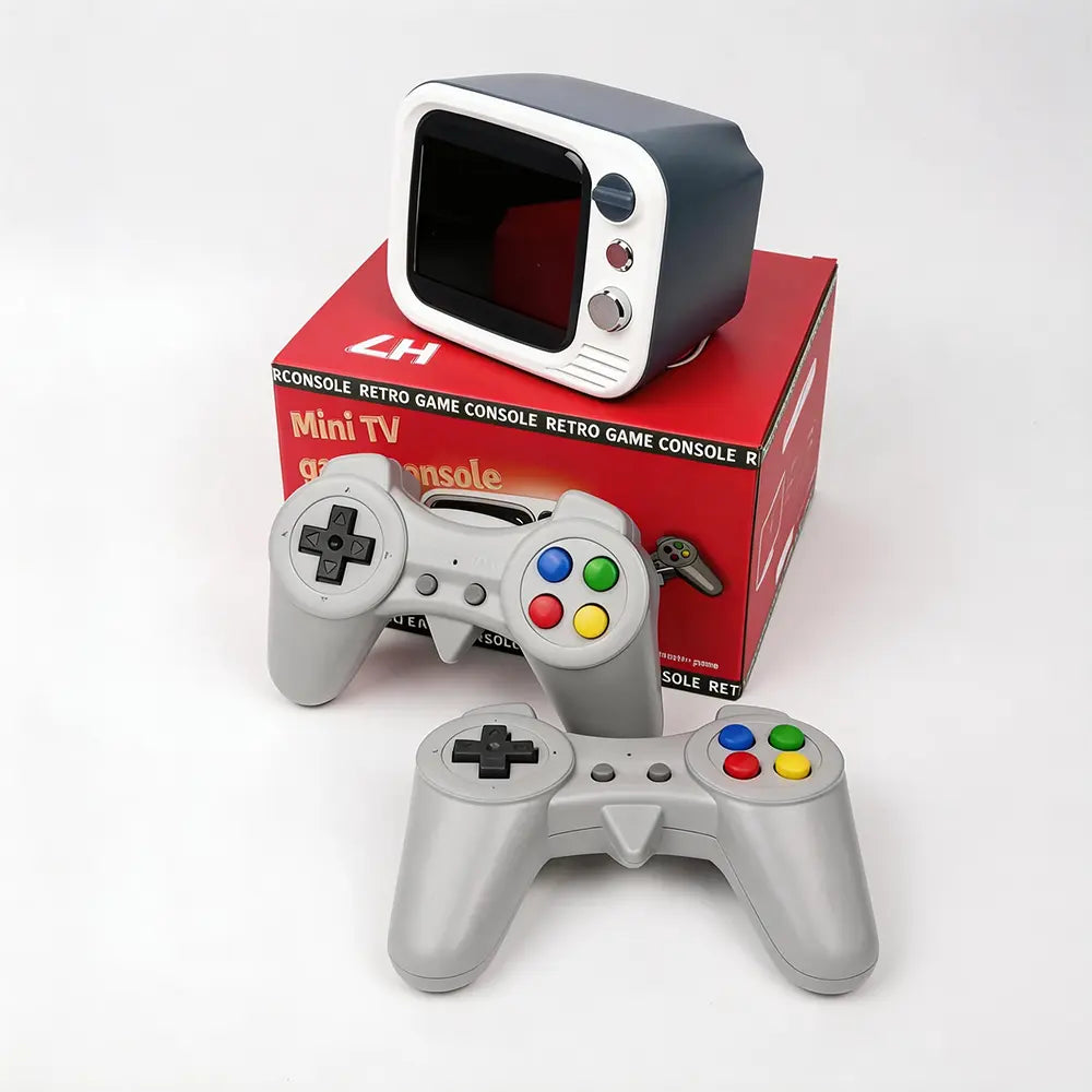 H7 Retro Game Console, Mini TV Style, 740 Classic Games, 3.5 Inch IPS Screen, Dual Wireless Controllers, AV HDMI Output for Birthday Holiday Gift
