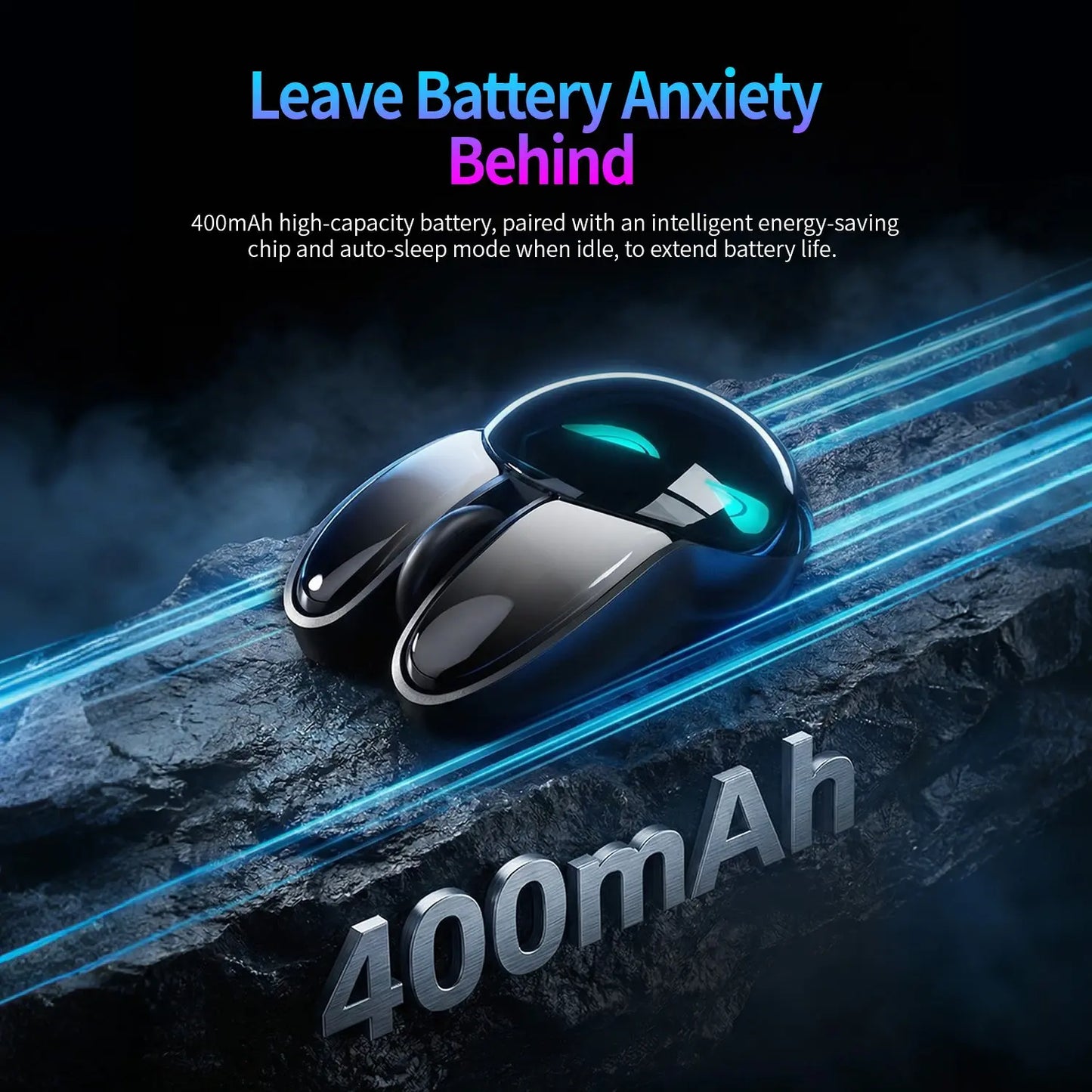 Mofii M6C Rabbit Mouse, Cool Bunny-Shaped Design, Multi-Color Ambient LED Eyes, Dual-Mode Wireless Office Mouse, Multi-Device Compatible