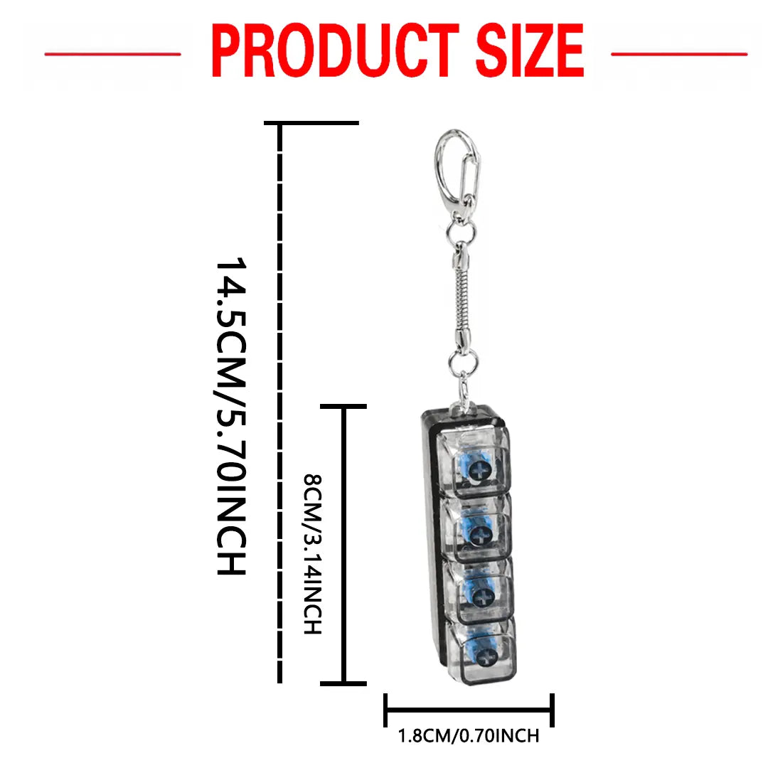 LED Tactile Keyboard Keychain, EDC Fingertip Clicker Stress Relief Keychain, Portable Keychain Light and Fun For Adults and Kids