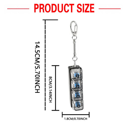 LED Tactile Keyboard Keychain, EDC Fingertip Clicker Stress Relief Keychain, Portable Keychain Light and Fun For Adults and Kids